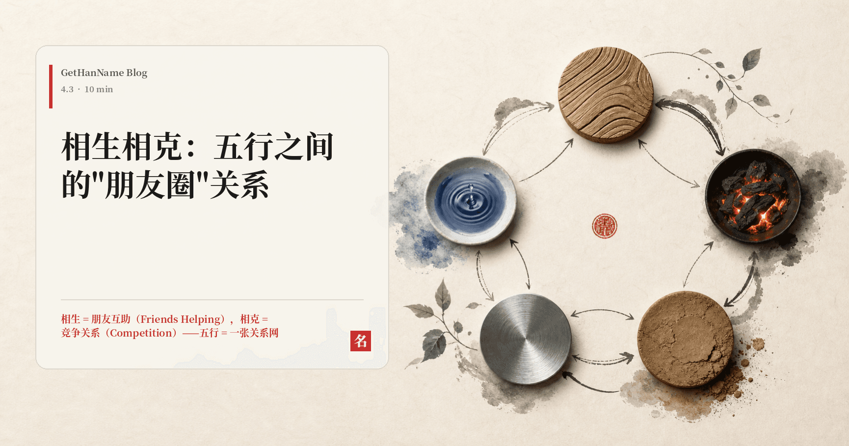 相生相克:五行之间的"朋友圈"关系