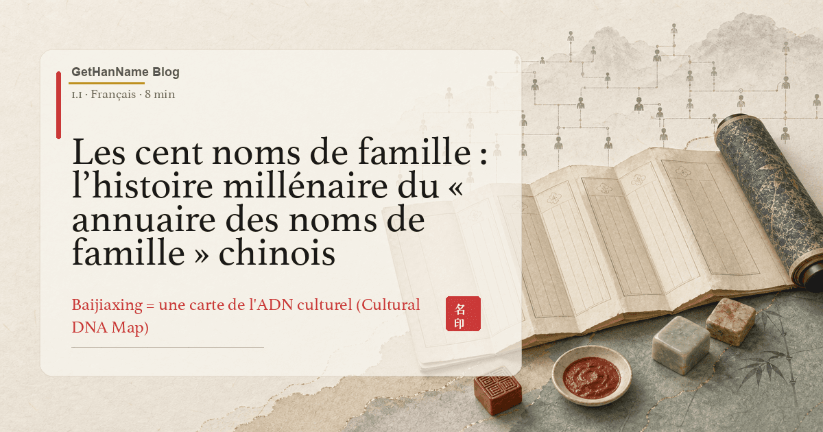 Les cent noms de famille : l’histoire millénaire du « annuaire des noms de famille » chinois