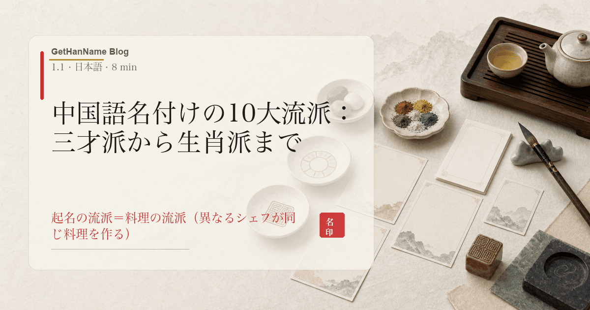 中国語名付けの10大流派:三才派から生肖派まで