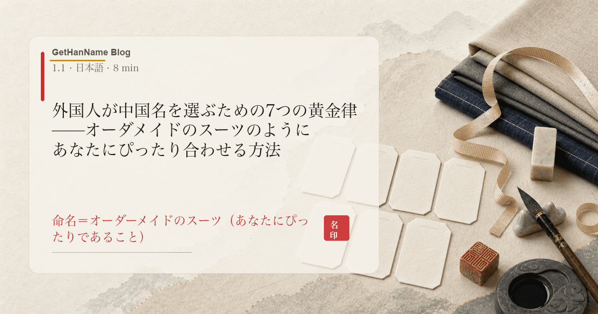 外国人が中国名を選ぶための7つの黄金律——オーダメイドのスーツのようにあなたにぴったり合わせる方法