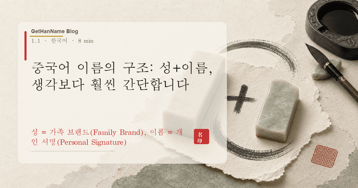 중국어 이름의 구조: 성+이름, 생각보다 훨씬 간단합니다